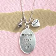 Never Give Up Necklace for Graduates