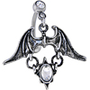 Halloween Gifts- REVERSE Clear Gem BAT WING STAR Dangle Belly Ring