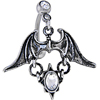 Halloween Gifts -REVERSE Clear Gem BAT WING STAR Dangle Bell Ring