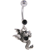 Halloween Gifts -Midnight Gem JEWELED DRAGON Dangle Belly Button Ring