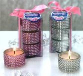 Gifts for Mother in Law - Bling 3-Pc Rhinestone Tealight Set - Pink