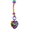 Valentine's Day Gifts for Women - Handcrafted Genuine Light Vitrail Preciosa Heart Titanium Belly Ring