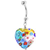 Valentine's Day Gifts for Women - Handcrafted Genuine Millefiori Heart Dangle Belly Ring