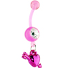 Valentine's Day Gifts for Women - Pink Arrow Heart Dangle Belly Ring