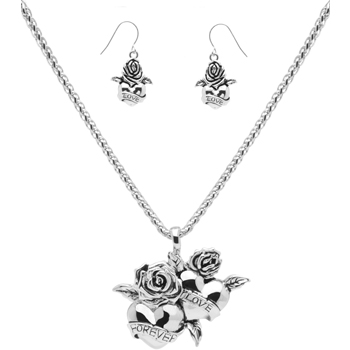 Love Necklace and Earrings Set